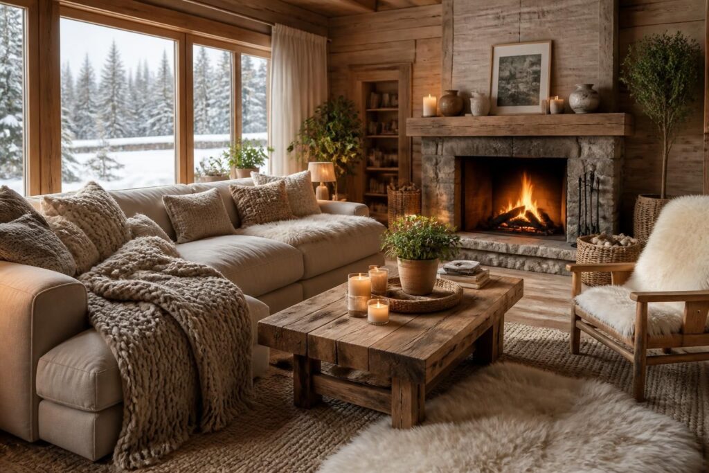 découvrez nos idées déco pour transformer votre salon de chalet en un cocon chaleureux et accueillant, alliant confort et charme rustique.