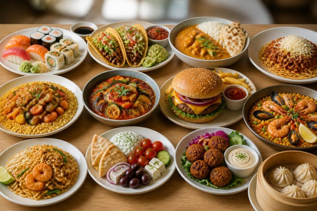 découvrez 12 recettes faciles de cuisine du monde à réaliser chez vous pour voyager au goût sans bouger de votre cuisine.